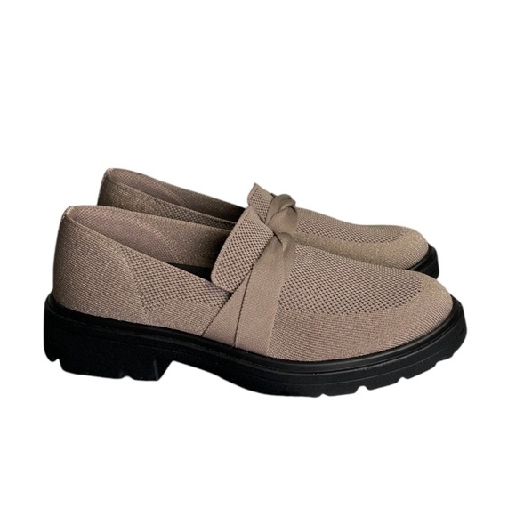 NEW BZees Muse Bow Platform Loafer Shoes Lifestride Latte Tan Women's Size 10W - Picture 1 of 10